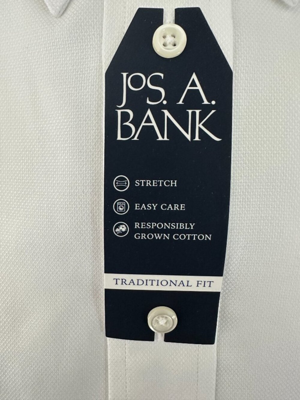Jos. A. Bank White Trad Fit Sz 18 Button Down Men's Dress Shirt - Picture 4 of 10